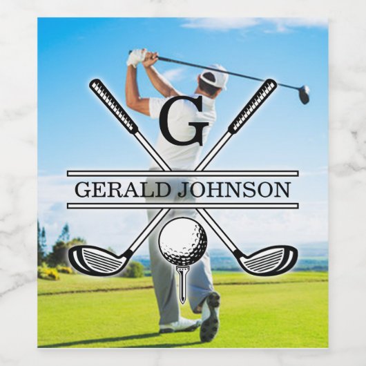 Maßgeschneidertes Image für Golf Monogram Weinetikett (Einzelnes Label)