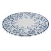 Maßgeschneidertes Indigo Blue Floral Border Cuttin Schneidebrett (Ecke)