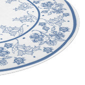 Maßgeschneidertes Indigo Blue Floral Border Cuttin Schneidebrett (Ecke)