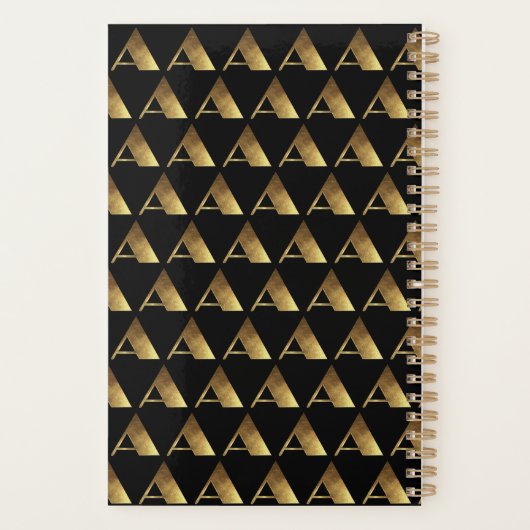 Maßgeschneidertes Jahr 2019 Schwarzes Gold Monogra Planer (Rückseite)