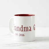Maßgeschneidertes Jahr Oma Zweifarbige Tasse (Vorderseite Links)