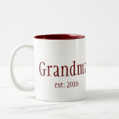 Maßgeschneidertes Jahr Oma Zweifarbige Tasse (Links)