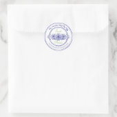 Maßgeschneidertes jüdisches Hochzeitmonogramm Runder Aufkleber (Tasche)