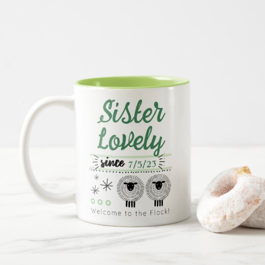Maßgeschneidertes JW-Taufen-Geschenk für Bruder od Zweifarbige Tasse (Mit Donut)