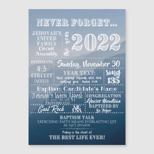 Maßgeschneidertes JW-Taufen-Geschenk - Schaltkreis Magnetkarte (Vorderseite)