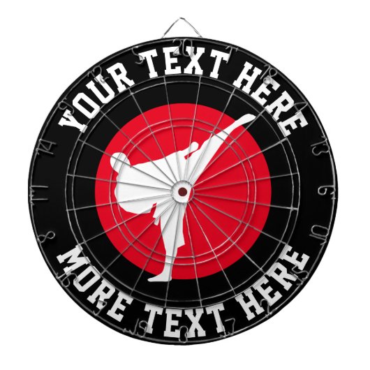 Maßgeschneidertes Karate-Dartboard mit Kampfkunstd Dartscheibe (vorne)