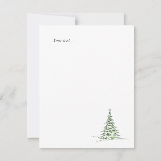 Maßgeschneidertes klassisches Design von Blattgrün Mitteilungskarte (Rückseite)