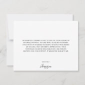 Maßgeschneidertes klassisches Kariertes Schwarz fü Dankeskarte (Rückseite)