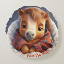 Maßgeschneidertes Knuddelpony Rundwurfkissen