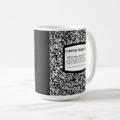 Maßgeschneidertes Kompositionsbuch Schwarz/Weiß-Sc Kaffeetasse (VorderseiteRechts)