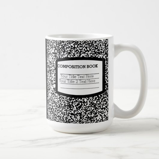 Maßgeschneidertes Kompositionsbuch Schwarz/Weiß-Sc Kaffeetasse (Rechts)