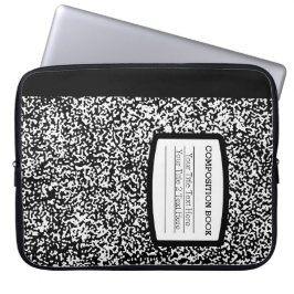 Maßgeschneidertes Kompositionsbuch Schwarz/Weiß-Sc Laptopschutzhülle