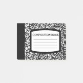Maßgeschneidertes Kompositionsbuch Schwarz/Weiß-Sc Post-it Klebezettel (Vorderseite)