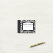 Maßgeschneidertes Kompositionsbuch Schwarz/Weiß-Sc Post-it Klebezettel (Auf Schreibtisch)