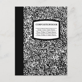 Maßgeschneidertes Kompositionsbuch Schwarz/Weiß-Sc Postkarte