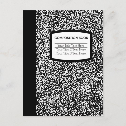 Maßgeschneidertes Kompositionsbuch Schwarz/Weiß-Sc Postkarte (Vorderseite)