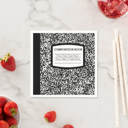 Maßgeschneidertes Kompositionsbuch Schwarz/Weiß-Sc Serviette (Beispiel)