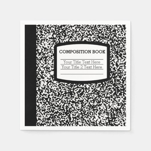 Maßgeschneidertes Kompositionsbuch Schwarz/Weiß-Sc Serviette (Vorderseite)
