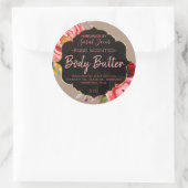 Maßgeschneidertes Kraft-Blütensiegel Runder Aufkleber (Tasche)