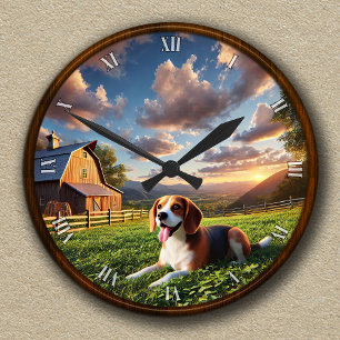 Maßgeschneidertes Landschaftliches Bauernhaus und  Runde Wanduhr