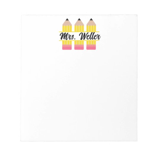 Maßgeschneidertes Lehrer Drei Stifte Design mit Na Notizblock (Vorderseite)