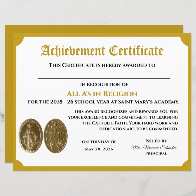 Maßgeschneidertes Leistungszeugnis (Vorne/Hinten)