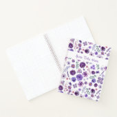 Maßgeschneidertes Lila botanisches Muster Notizblock (Innenseite)