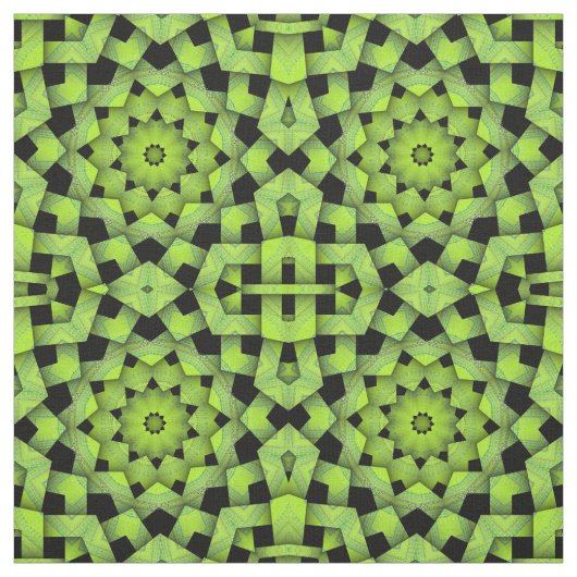 Maßgeschneidertes Lime Green Graphic Weave Fabric  Stoff (Muster)