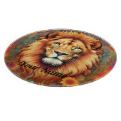 Maßgeschneidertes Lion Glass Cutting Board Schneidebrett (Ecke)