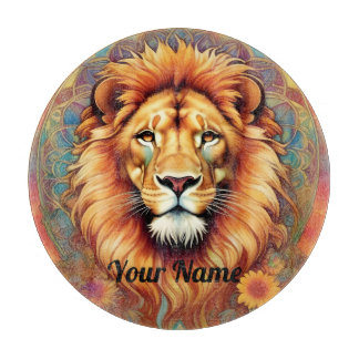 Maßgeschneidertes Lion Glass Cutting Board Schneidebrett