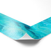 Maßgeschneidertes Marmoreffekt smaragdblaues Gesch Fotodruck (Ecke)