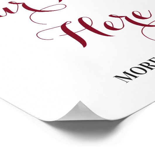 Maßgeschneidertes marsala Burgund Wine Red Sign De Poster (Ecke)