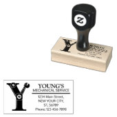 Maßgeschneidertes Mechanisches Monogramm. Ursprüng Gummistempel (Stempel)