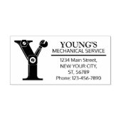 Maßgeschneidertes Mechanisches Monogramm. Ursprüng Gummistempel (Prägung)