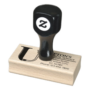 Maßgeschneidertes Mechanisches Monogramm. Ursprüng Gummistempel