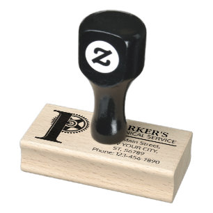 Maßgeschneidertes Mechanisches Monogramm. Ursprüng Gummistempel