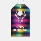 Maßgeschneidertes Metallic-farbiges Golf Monogram Geschenkanhänger (Rückseite)