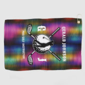 Maßgeschneidertes Metallic-farbiges Golf Monogram Golfhandtuch (Horizontal)