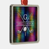 Maßgeschneidertes Metallic-farbiges Golf Monogram Ornament Aus Metall (Rechts)