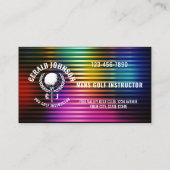 Maßgeschneidertes Metallic-farbiges Golf Monogram  Visitenkarte (Rückseite)