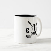Maßgeschneidertes Metallic-farbiges Golf Monogram Zweifarbige Tasse (VorderseiteRechts)