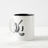 Maßgeschneidertes Metallic-farbiges Golf Monogram Zweifarbige Tasse (Vorderseite Links)