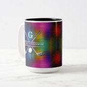 Maßgeschneidertes Metallic-farbiges Golf Monogram Zweifarbige Tasse (Vorderseite Links)