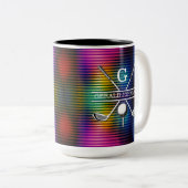 Maßgeschneidertes Metallic-farbiges Golf Monogram Zweifarbige Tasse (VorderseiteRechts)