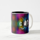 Maßgeschneidertes Metallic-farbiges Golf Monogram  Zweifarbige Tasse (VorderseiteRechts)