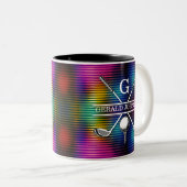 Maßgeschneidertes Metallic-farbiges Golf Monogram  Zweifarbige Tasse (VorderseiteRechts)