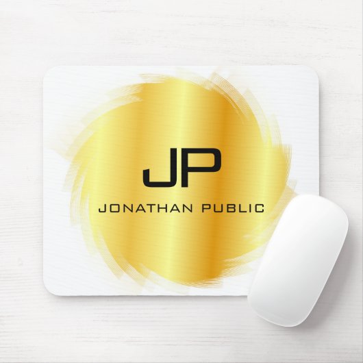 Maßgeschneidertes metallisches Gold-Look Modernes Mousepad (Mit Mouse)