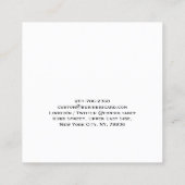 Maßgeschneidertes, Minimalistisches, einfaches Ber Quadratische Visitenkarte (Rückseite)