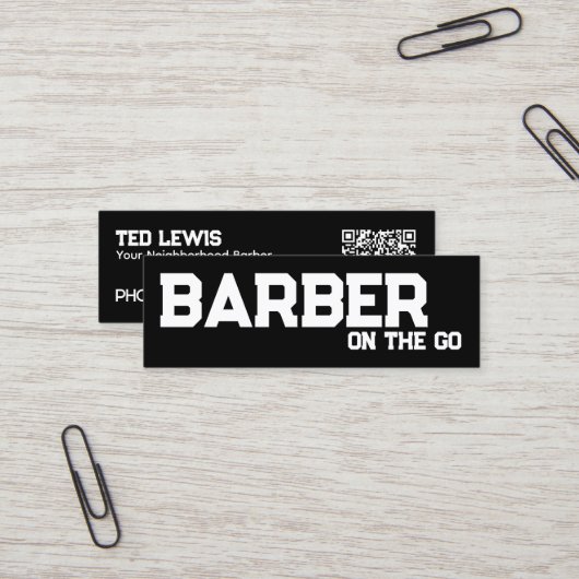 Maßgeschneidertes mobiles Barren QR Mini Visitenkarte (Vorderseite/Rückseite Beispiel)