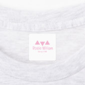 Maßgeschneidertes, modernes Etikett mit rosa Eisen (Befestigt)